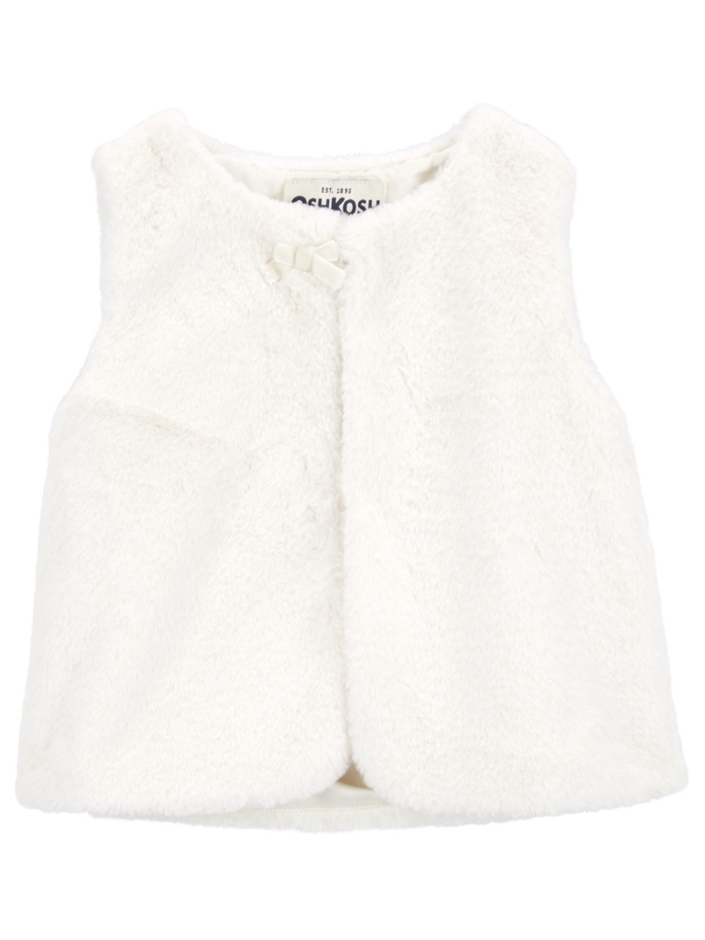 Girls Ivory Faux Fur Vest